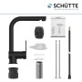 Schütte Spültischarmatur London, Schwarz Matt, mit Zubehör und Montageanleitung.