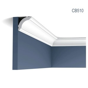 ORAC DECOR CB510N Zierprofil, weiße Eckleiste für Wand und Decke, 200x4x4 cm.