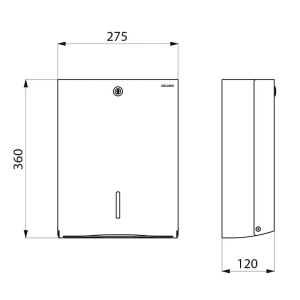 Delabie Edelstahl Papierhandtuchspender für Zickzackfaltung, hochglanzpoliert, 28x13 cm
