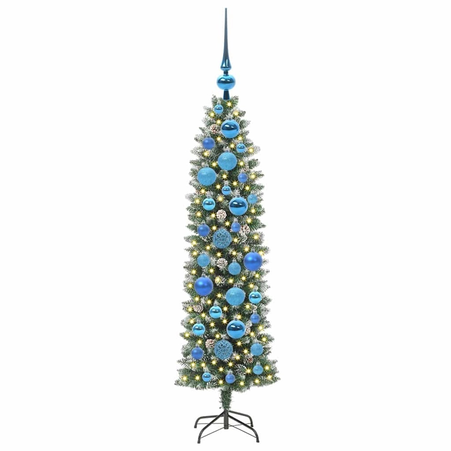 vidaXL Künstlicher Schlanker Weihnachtsbaum Grün und Weiß 120 cm 3395276
