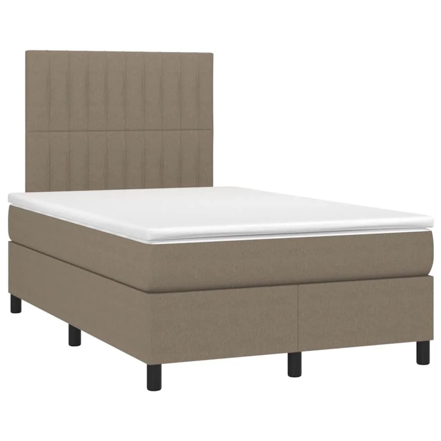 vidaXL Boxspringbett mit Matratze & LED Taupe 120x190 cm Stoff 3270215