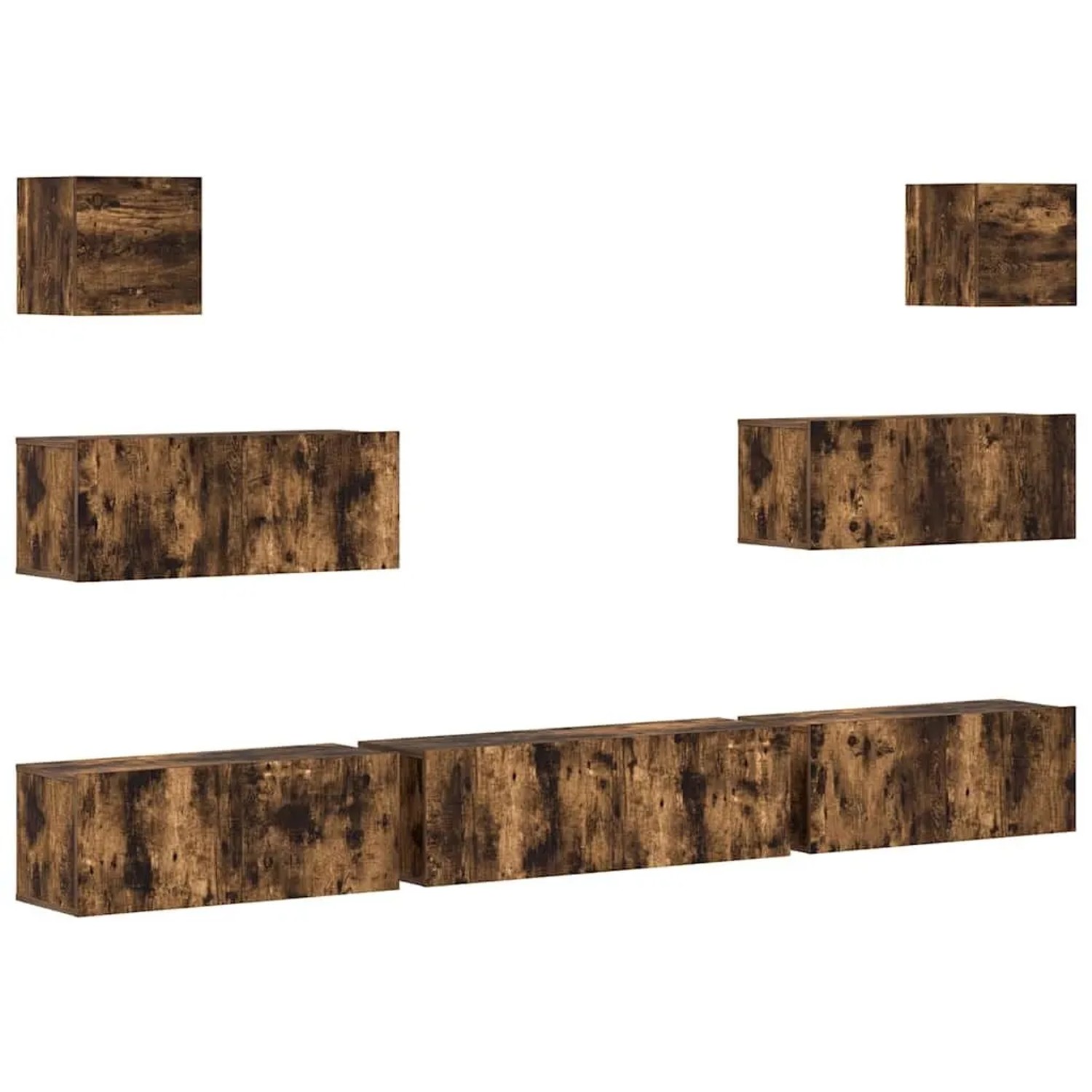 vidaXL 7-Tlg TV-Schrank-Set Räuchereiche Holzwerkstoff 3114547