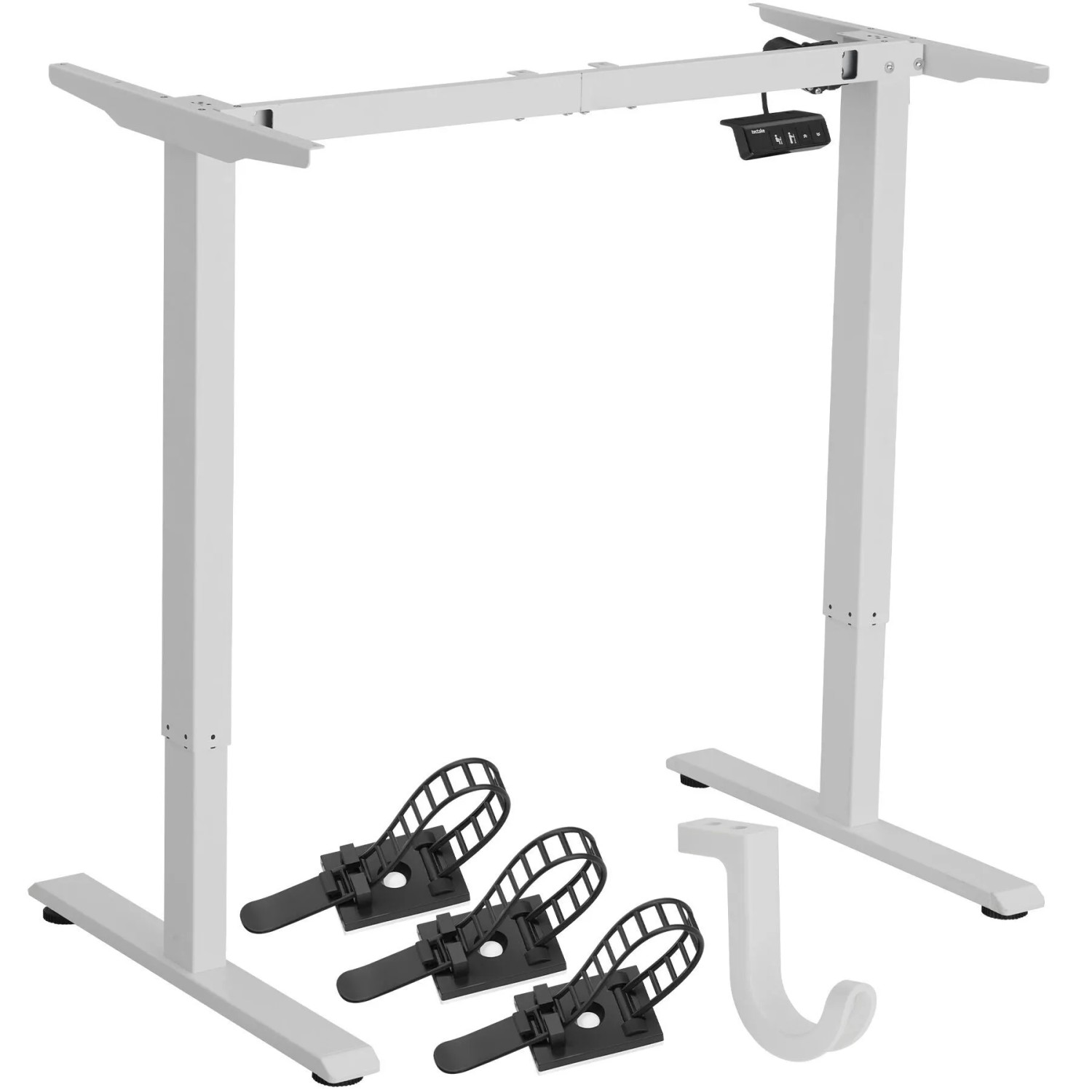 Tectake Höhenverstellbarer Schreibtisch Thor Elektrisch  2 Stufig Memoryfunktion  Antikollisionssystem Keine Angabe 60 x 131 x 116 cm Weiß