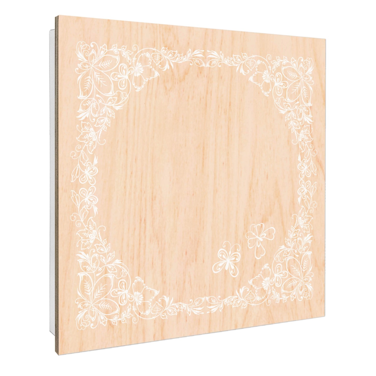 Banjado Schlüsselkasten mit Holzfront 30x30cm Weiß Scharnier Links 50 Haken günstig online kaufen