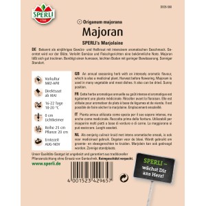 Sperli Majoran "Sperlis Marjolaine" Kräutersamen Packung.