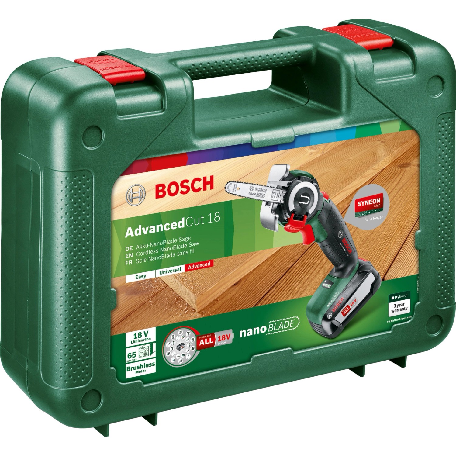Bosch Akku-Säge AdvancedCut 18 im Koffer, mit Akku. Stichsäge für präzise Schnitte.