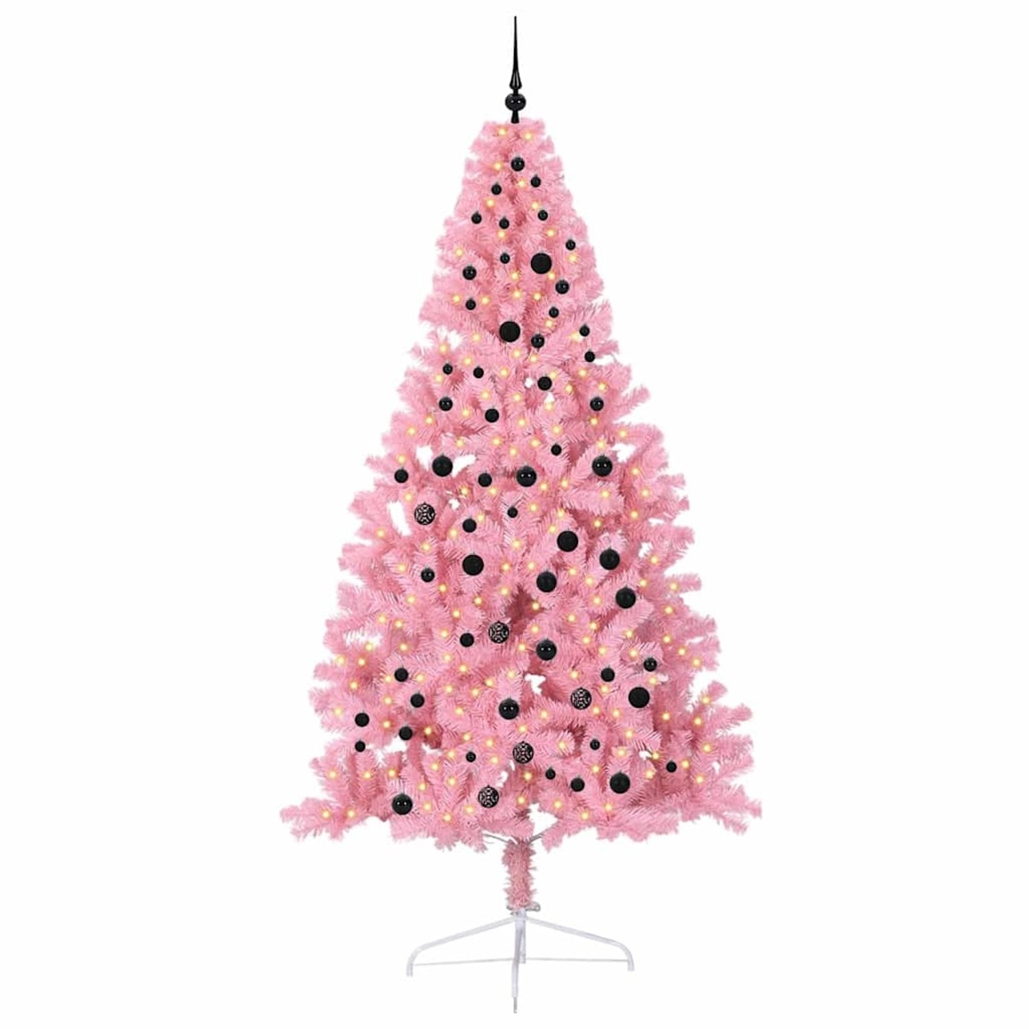 vidaXL Künstlicher Vorbeleuchteter Weihnachtsbaum Rosa 240 cm PVC 3397103