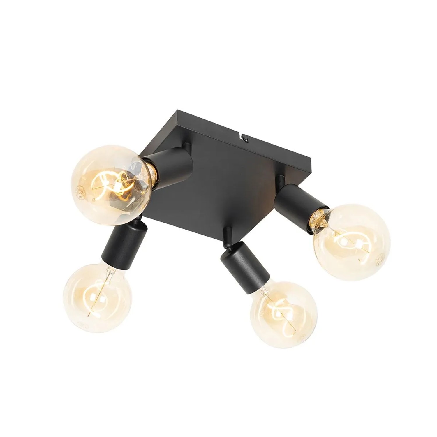 QAZQA Moderner Spot Schwarz Quadratisch 4 Flammig Facil