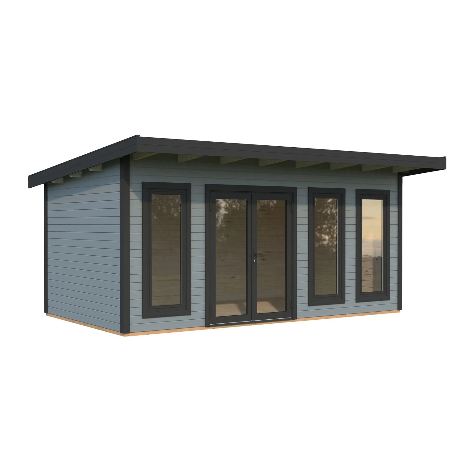 Palmako Holz-Gartenhaus Aurelia Pultdach Lackiert 530 cm x 300 cm 15,2 m²