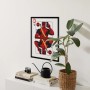 Komar Wandbild Marvel Deadpool als Bube, 50x70cm, rot. Comic-Deko fürs Kinderzimmer.