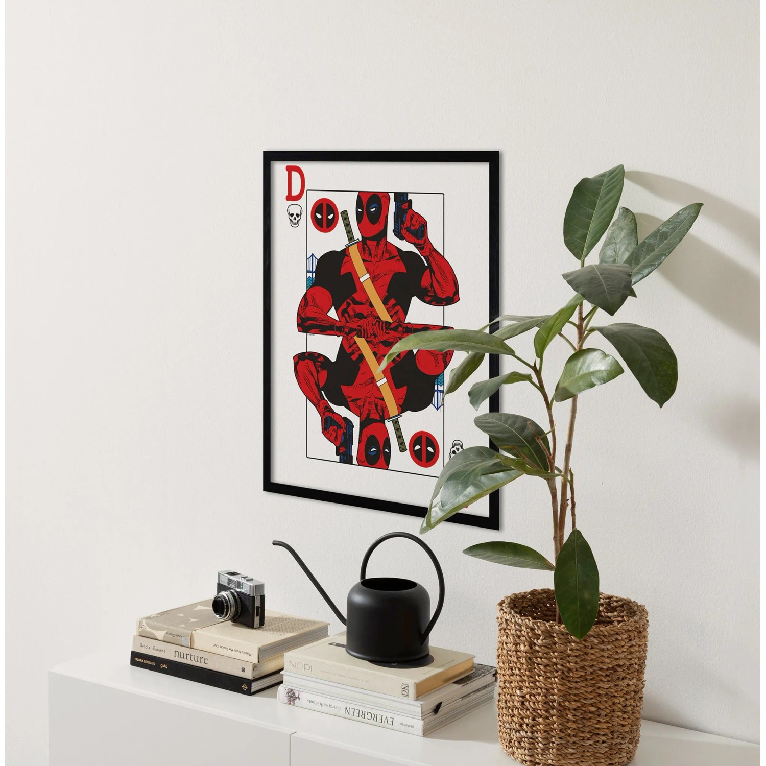 Komar Wandbild Marvel Deadpool als Bube, 50x70cm, rot. Comic-Deko fürs Kinderzimmer.