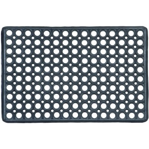 Schwarze ASTRA Gummimatte Profil, 40x60 cm, für den Eingangsbereich. Rutschfeste Fußmatte mit Löchern.