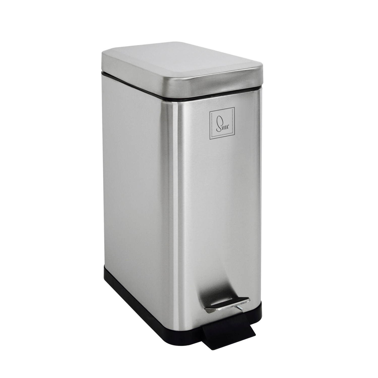 Thumbnail - Svita STM10 Mülleimer Treteimer 10L Mit Inneneimer Softclose-Deckel Silber