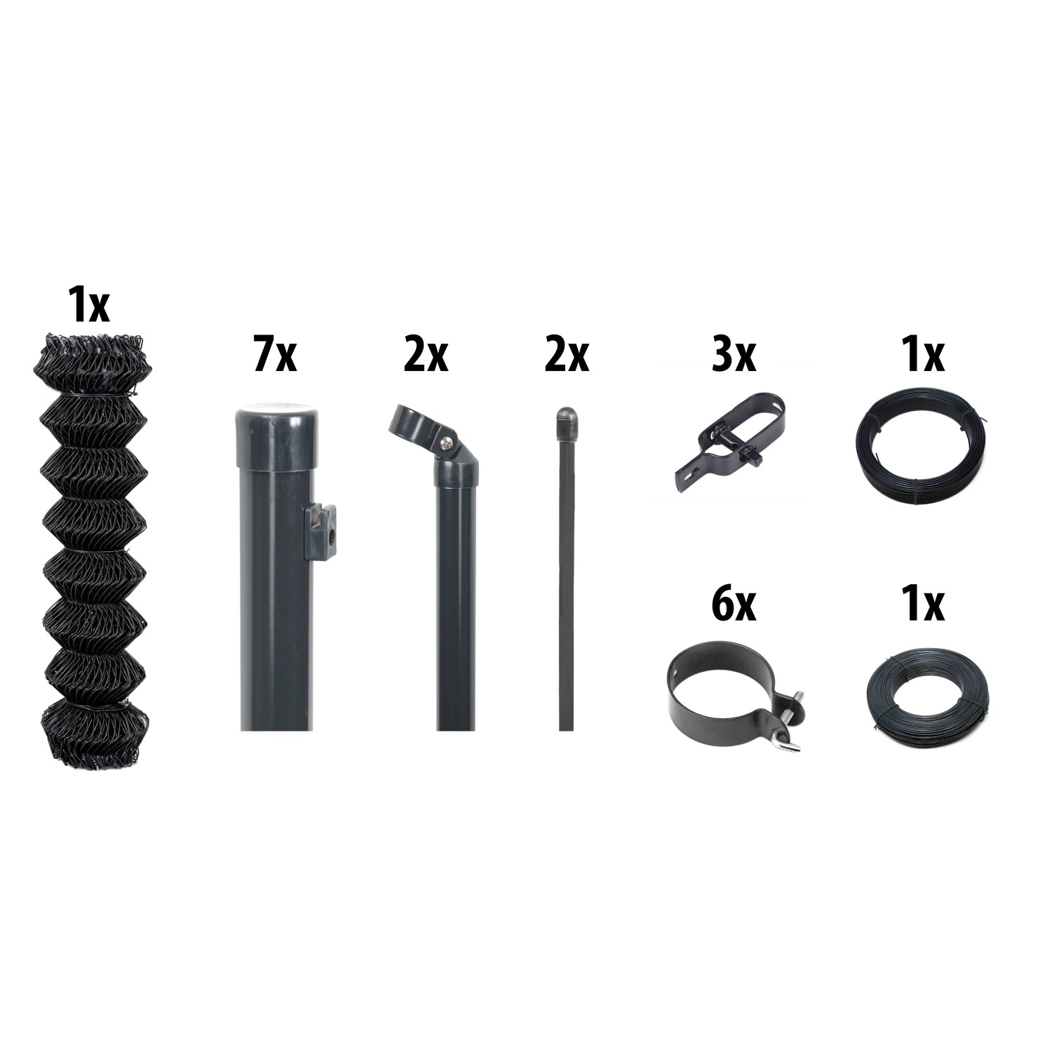 Floraworld Maschendraht-Set 125 cm x 15 m Anthrazit