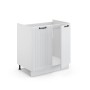 Vicco Spülenunterschrank Fame-Line, Landhausstil, weiß mit anthrazitfarbener Arbeitsplatte, 80 cm breit.