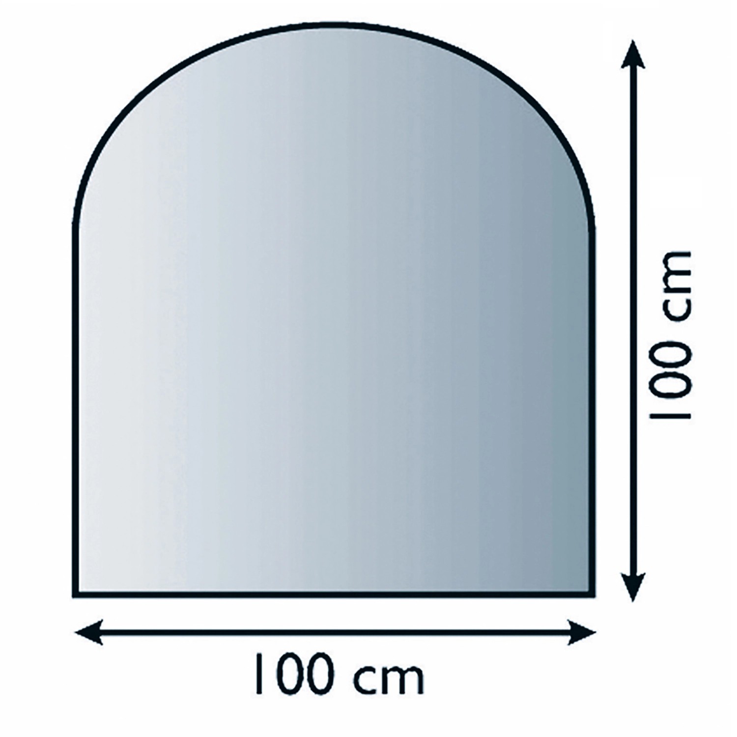 Lienbacher Funkenschutzplatte Glasbodenplatte Rundbogen 6mm Stärke