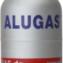 WestfalenGas Alugasflasche 11 kg Füllung. Silberne Gasflasche mit rotem Verschluss.