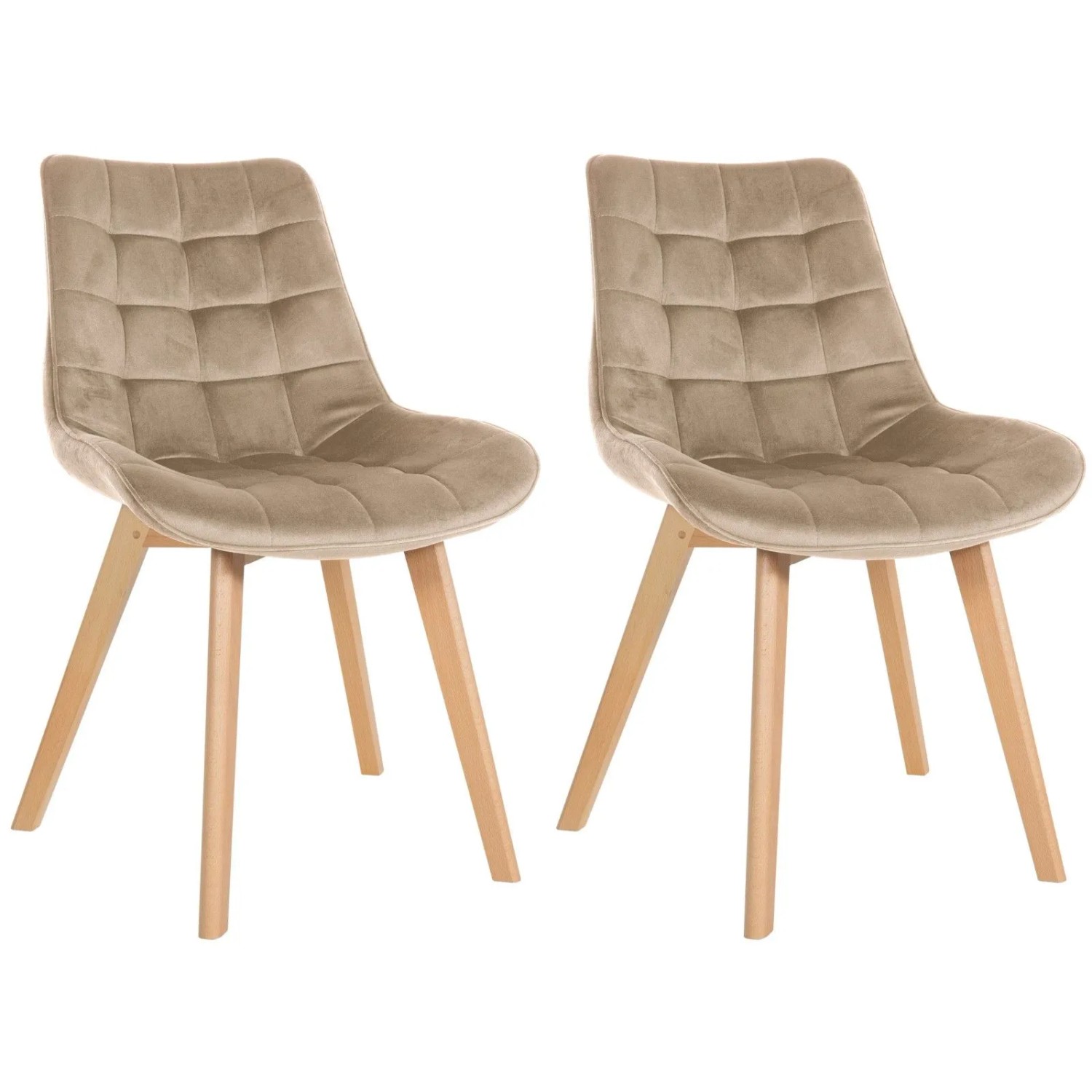 CLP 2er Set Stühle Brook Samt Braun