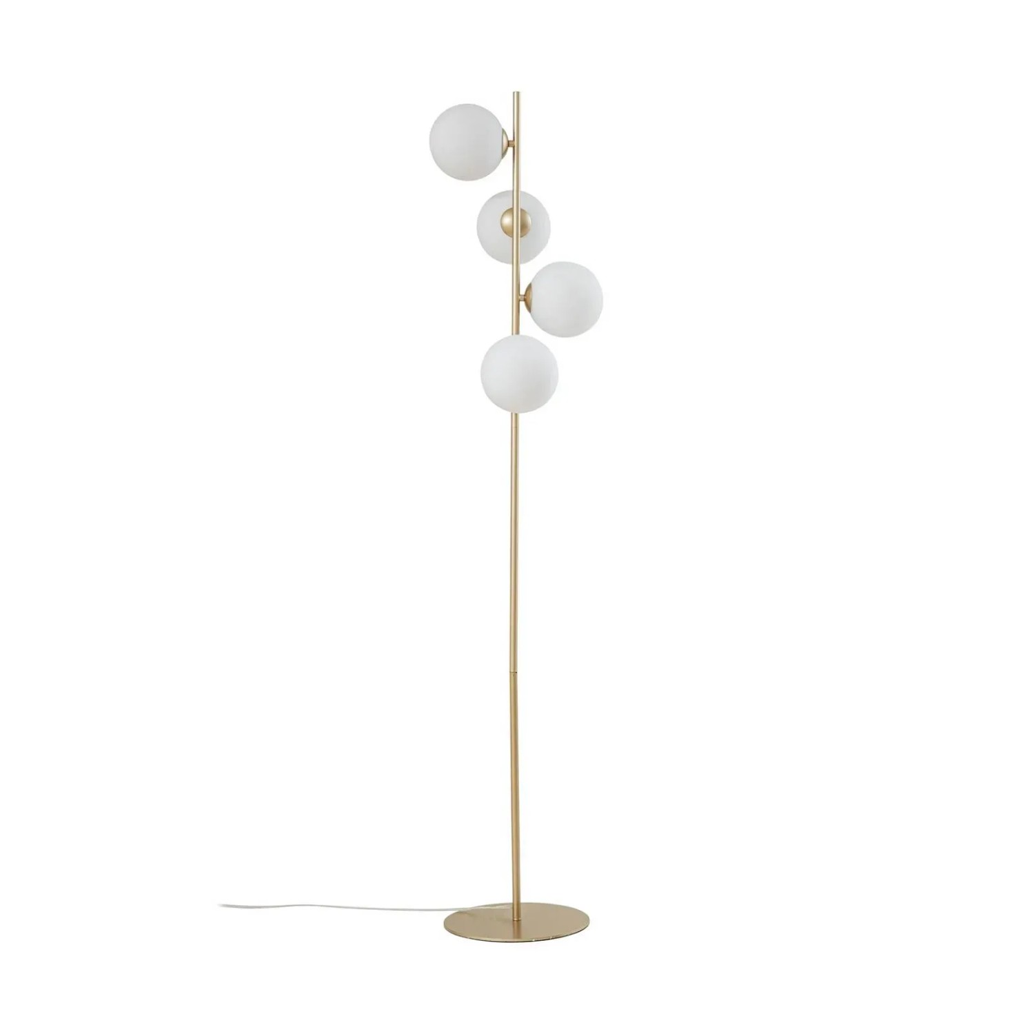 Lucande Stehlampe Isandro 10041799 Modern in Gold Messing aus Metall 4-flammig G9 Wohnzimmerleuchte