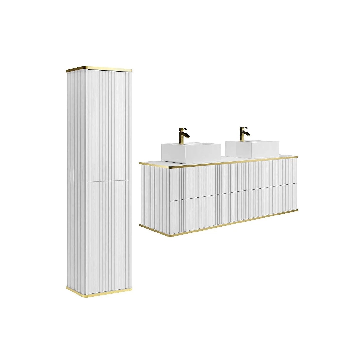 Vente-unique Badmöbel-Set Keliza Weiß 150 cm