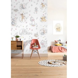 Kinderzimmer mit Disney Fototapete Disney-Tiere Multicolor 200x280 cm.