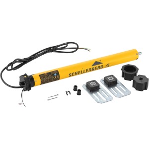 Schellenberg Funk-Rolladenmotor Maxi Premium 20 Nm mit Zubehör für Rollladensteuerung.