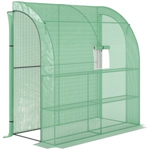 Grünes Foliengewächshaus Tomatengewächshaus 200x100x215 cm mit Mesh-Fenster.