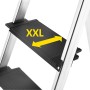 Detailaufnahme: Hailo Alu-Sicherheits-Stehleiter L100 TopLine mit XXL-Stufe.