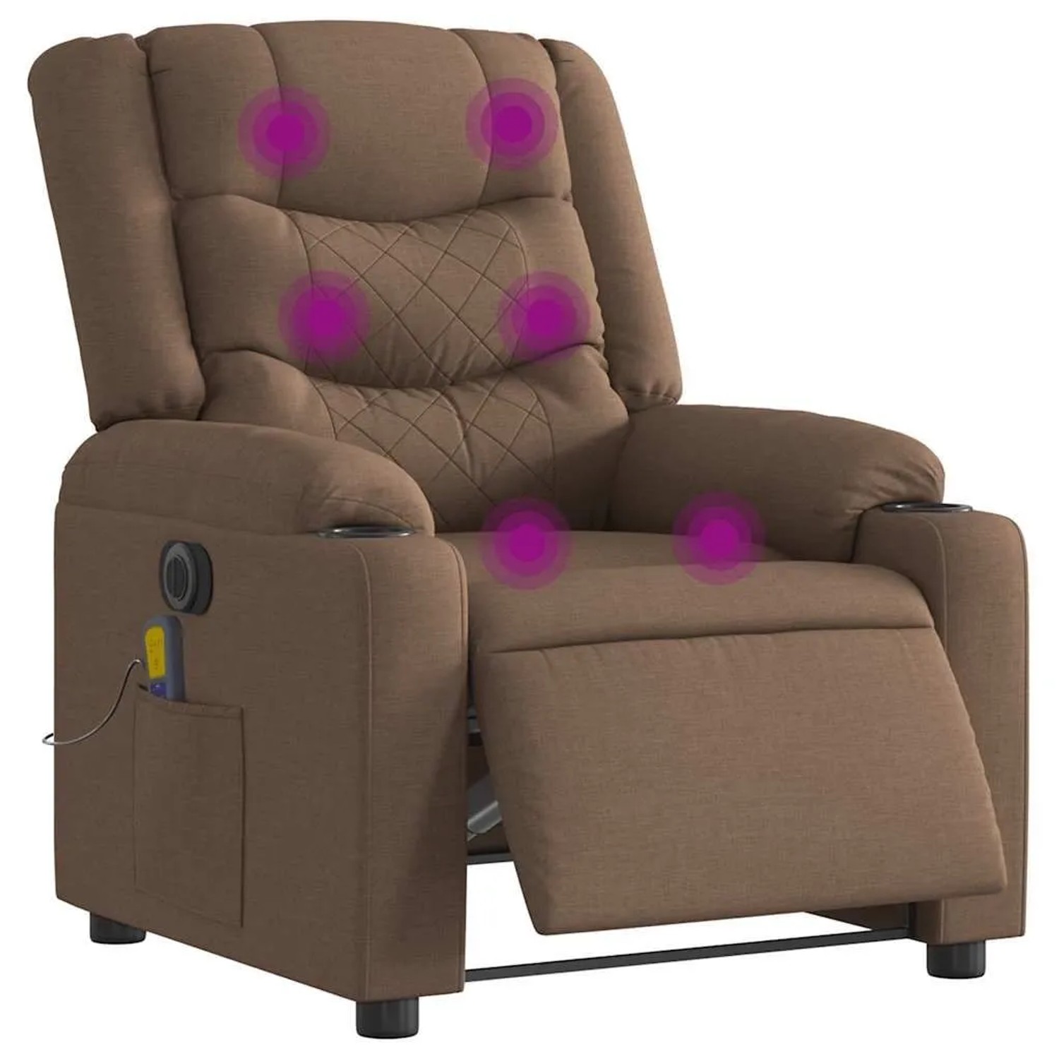 vidaXL Massagesessel Elektrisch Braun Stoff 3310255