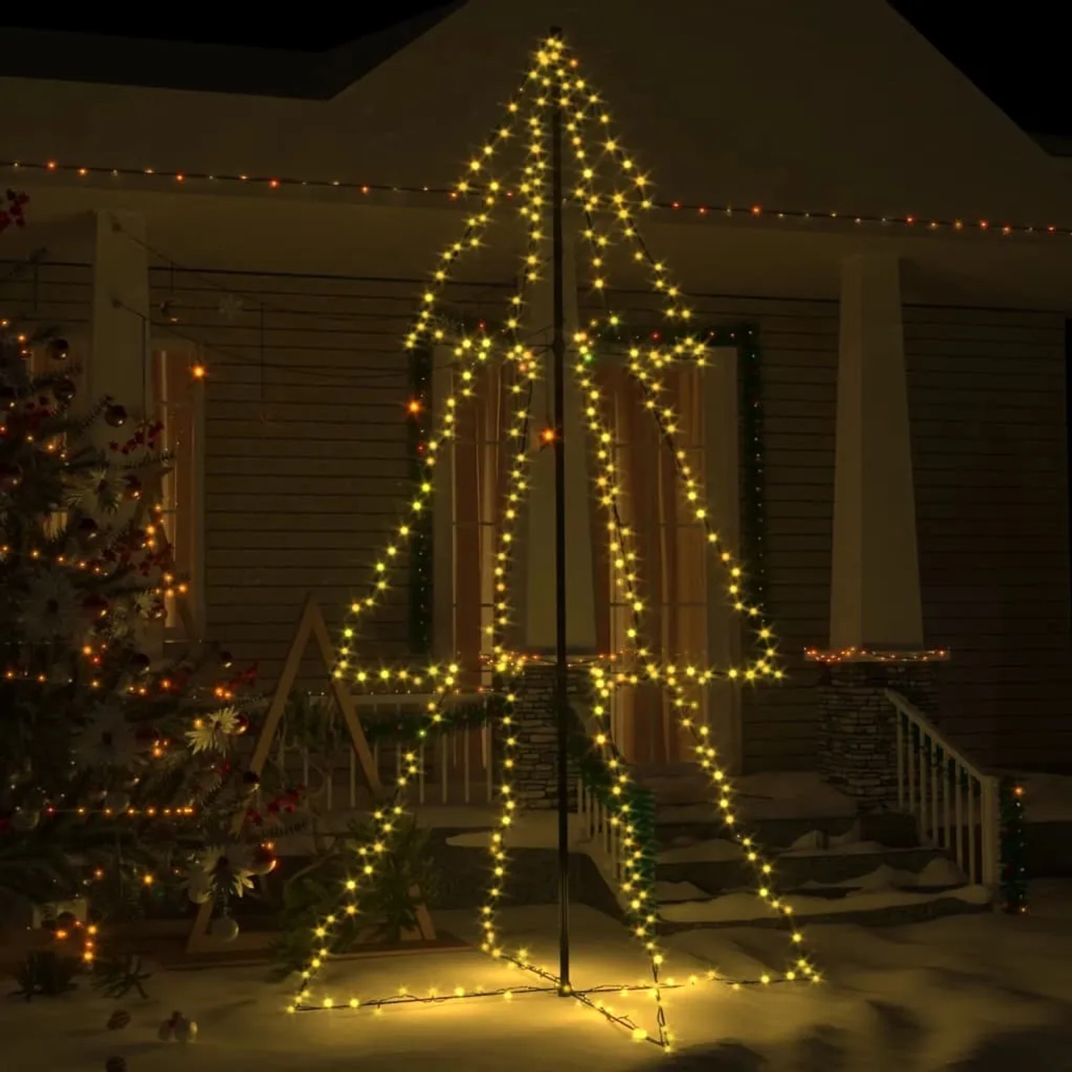 vidaXL Weihnachtsbaum LED Kegelform 300 LEDs Innen & Außen 120 x 220 cm kaufen bei OBI