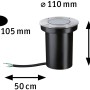 Paulmann Outdoor-Bodeneinbaustrahler Floor, rund, Edelstahl, Ø 10,5 cm. Leuchte für den Garten.