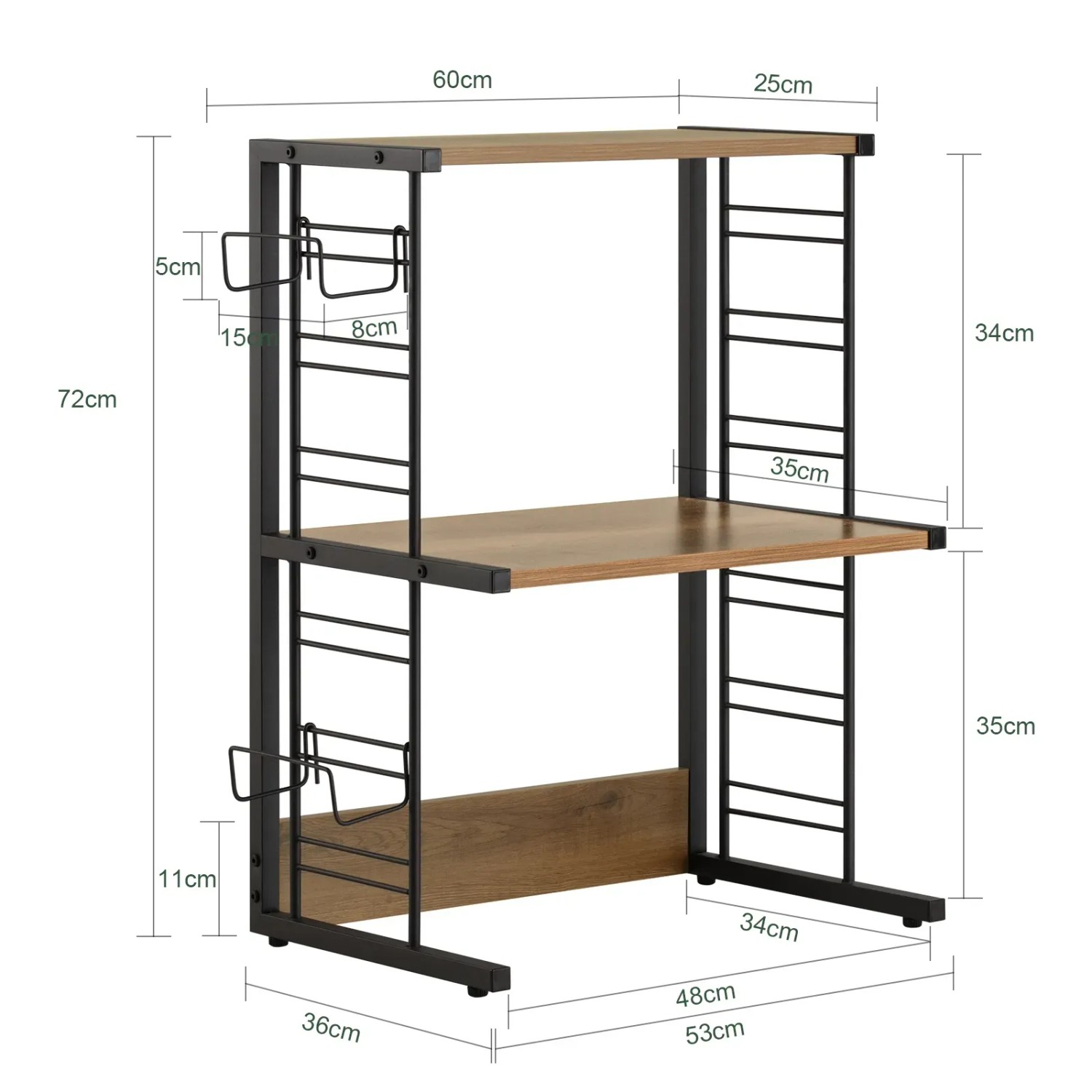 Kchenregal Mikrowelle Mikrowellenregal Bambus Einstckig Verstellbar   Kchenorganizer Mit 4 Haken & Schneidebrett Halterung