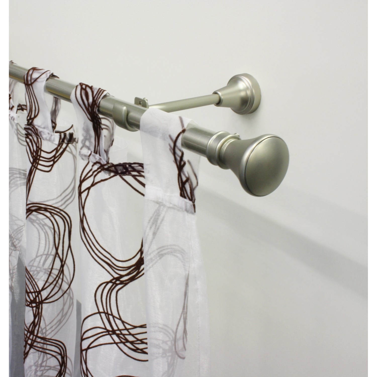 Gardinia Endstück Europa Lago, Silber-Satin, für 19 mm Stangen. Zubehör für Stilgarnituren.