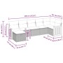 vidaXL Garten-Sofagarnitur, 7-teilig, beige Poly Rattan, mit Maßen. Ideal für Terrasse und Garten.