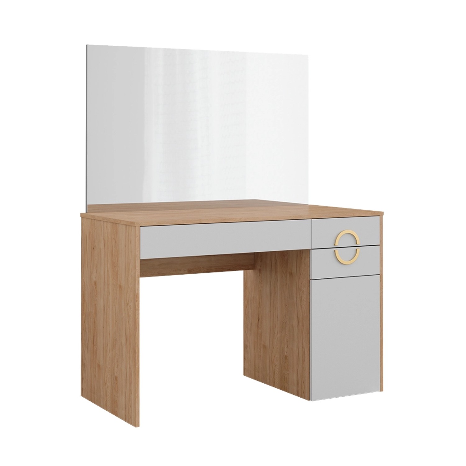 Vicco Schminktisch Adela Natural Rockford Hickory/Weiß 115 cm mit Spiegel günstig online kaufen