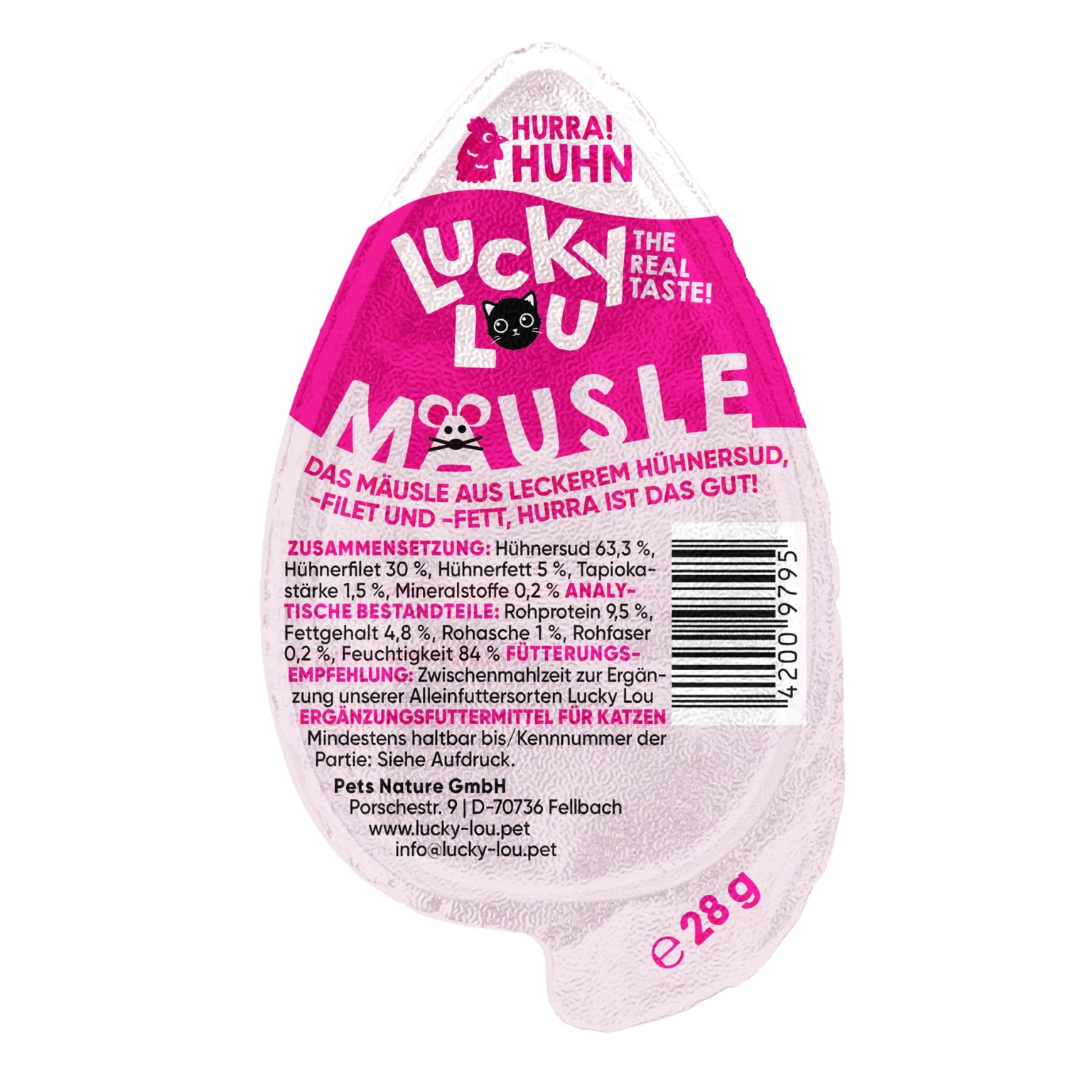 Lucky Lou Katzen-Trockenfutter Mäusle Huhn 28 g