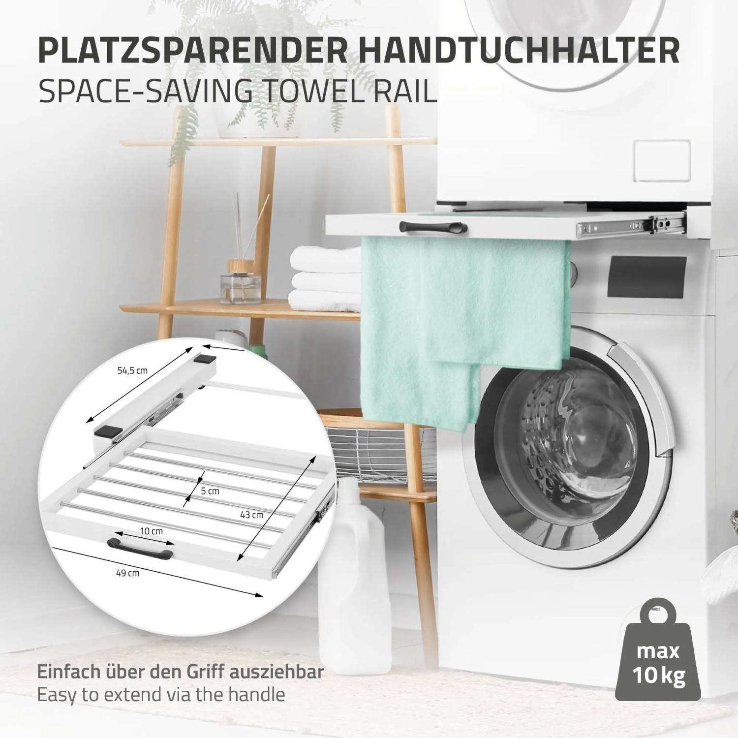 Zwischenbaurahmen Universal Stacking Kit Mit Anti-Kipp-Sockel – Für Waschmaschine, Trockner, Geschirrspüler, Grau