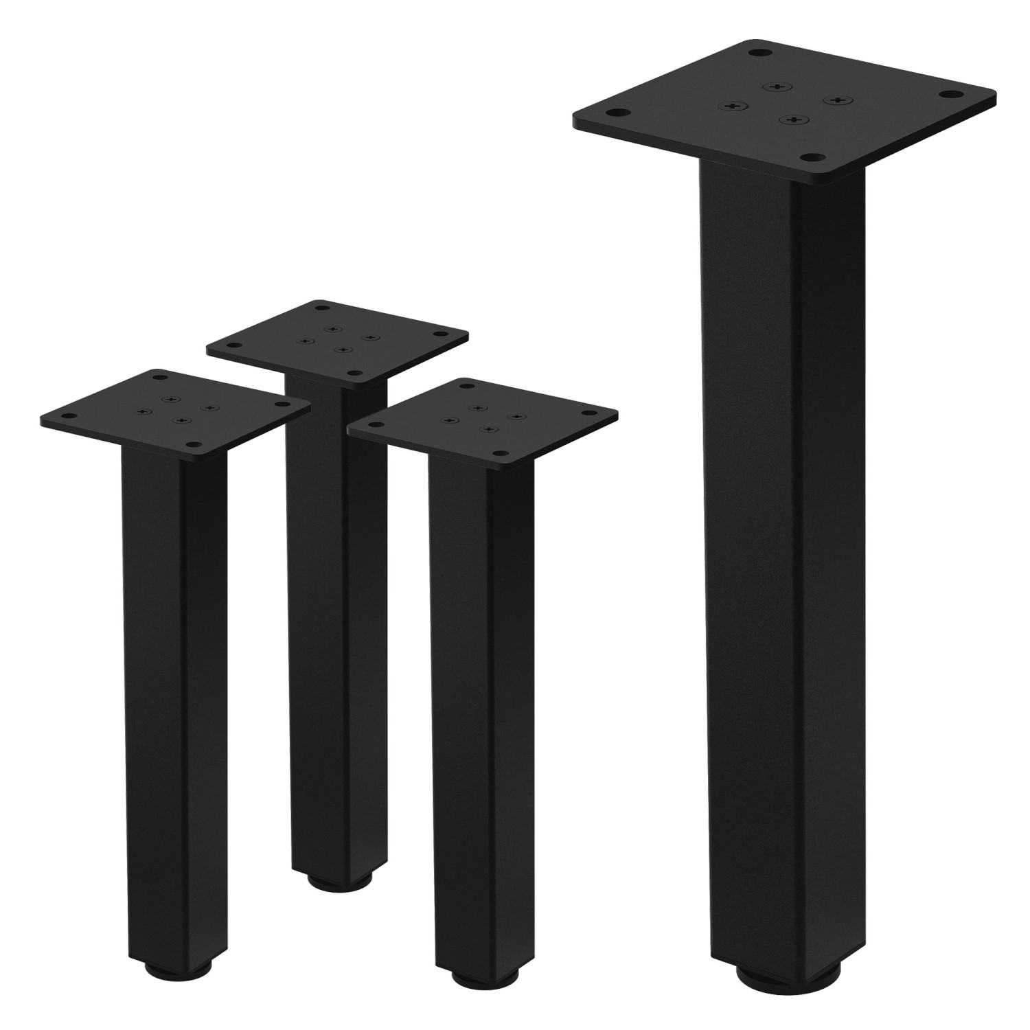 ML-Design Tischbeine 4Er Set I-Design H30 cm Schwarz Stahl 4x4 cm