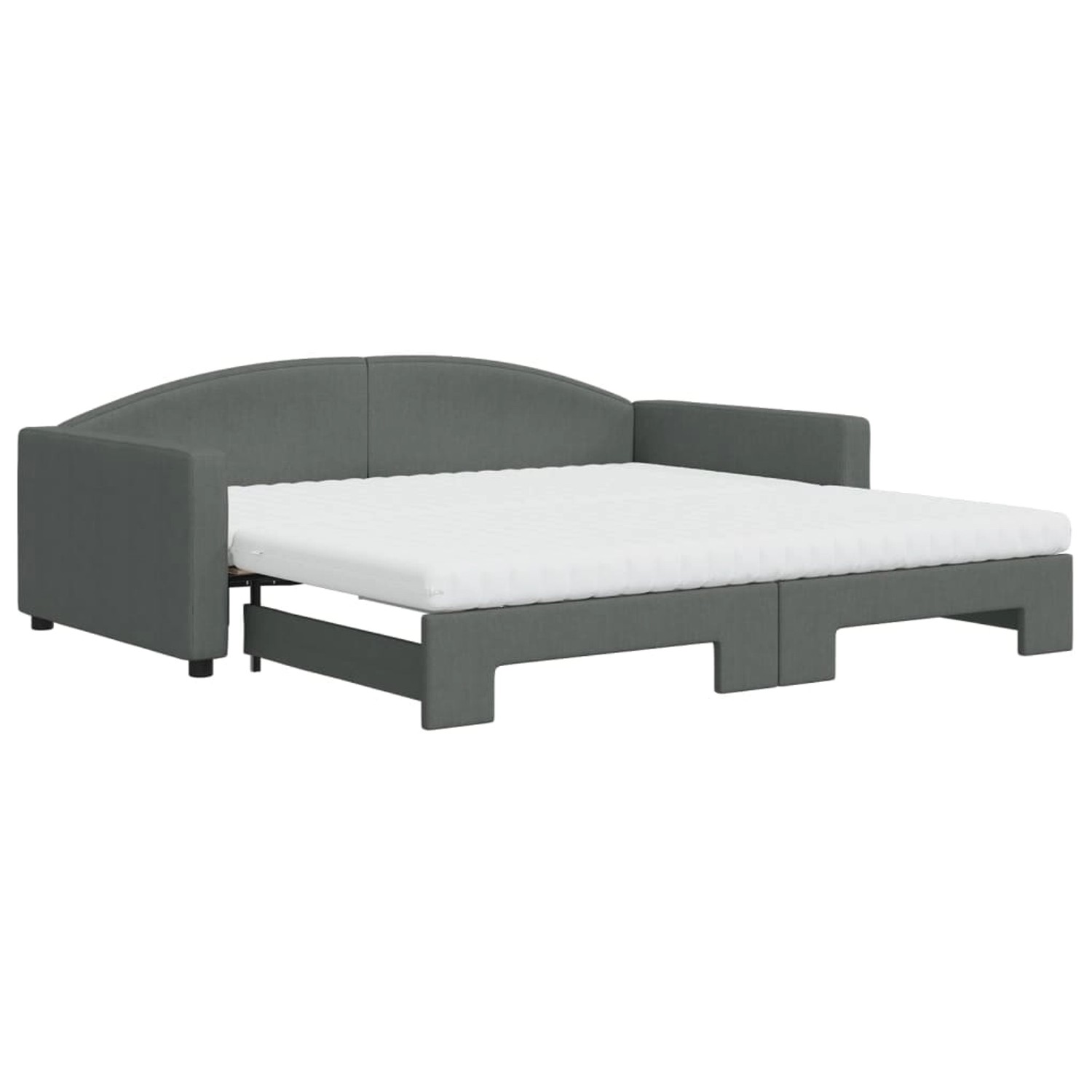 vidaXL Tagesbett Ausziehbar mit Matratzen Dunkelgrau 100x200 cm Stoff1886826