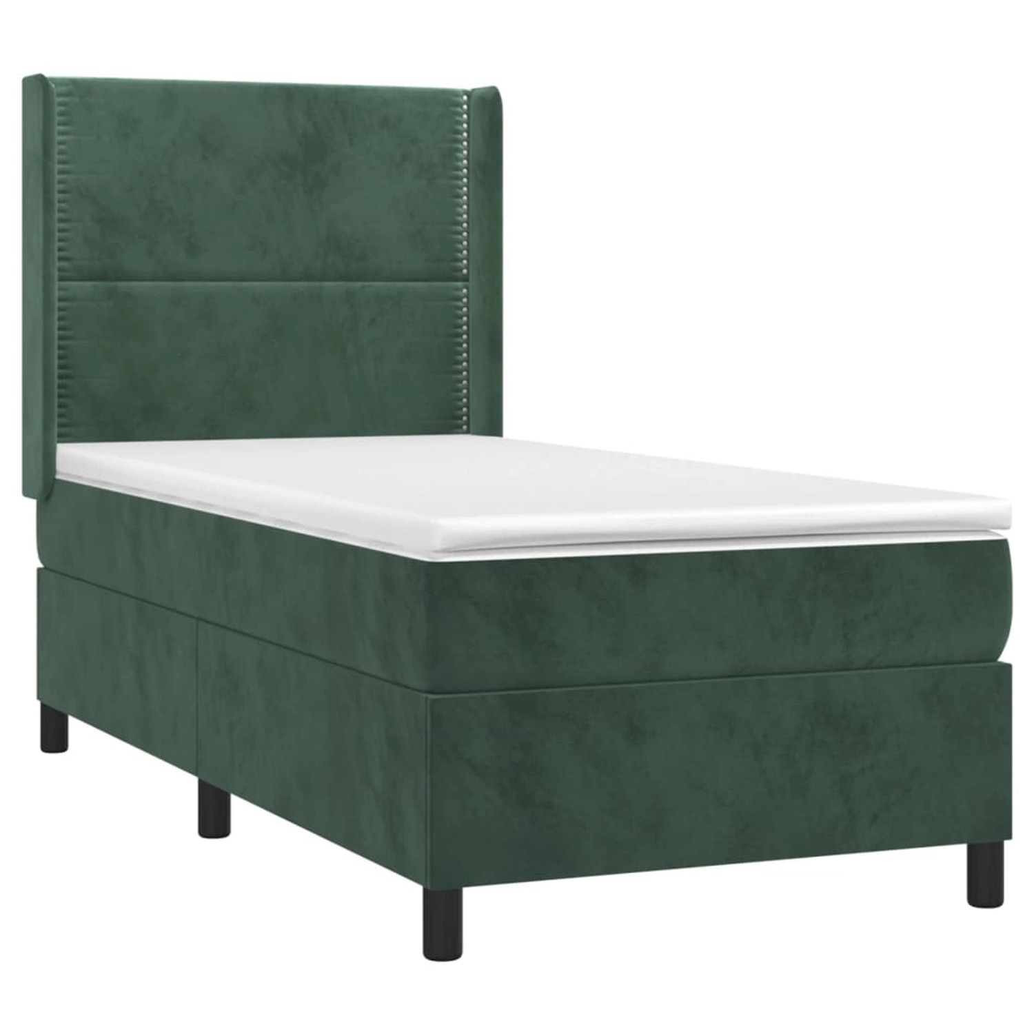 vidaXL Boxspringbett mit Matratze & LED Dunkelgrün 90x190 cm Samt 3139478 günstig online kaufen