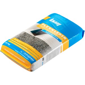 Knauf Flexkleber Naturstein 20 kg Sack, Spezial-Fliesenkleber für Naturstein und Glasfliesen.