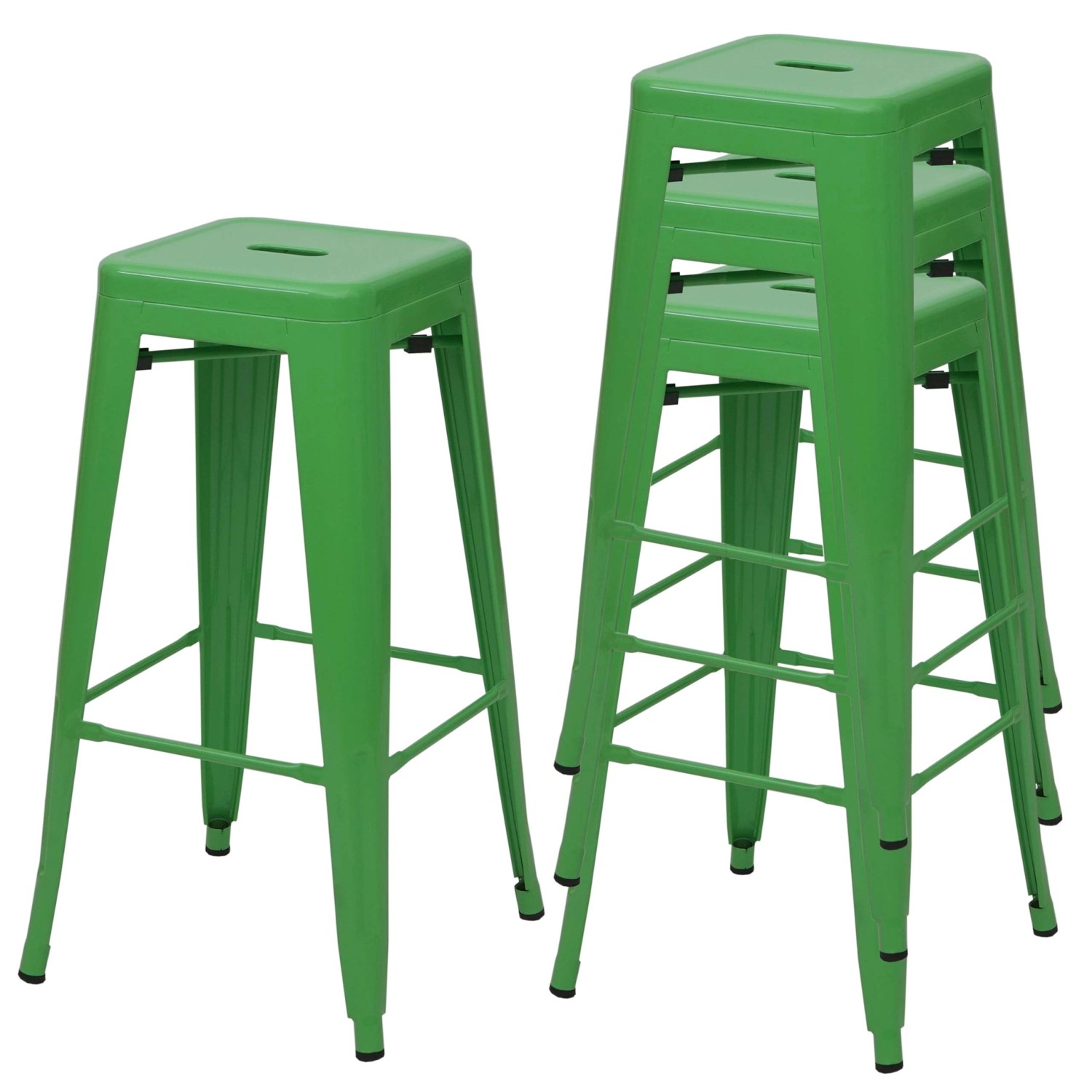 PROREGAL 4er-Set Barhocker Sitzhöhe 77cm Metall Industriedesign Stapelbar G günstig online kaufen