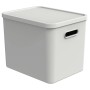 Weiße Rotho Albula Multibox für C4, 27 Liter, mit Deckel und Griffen. Aufbewahrungsbox.