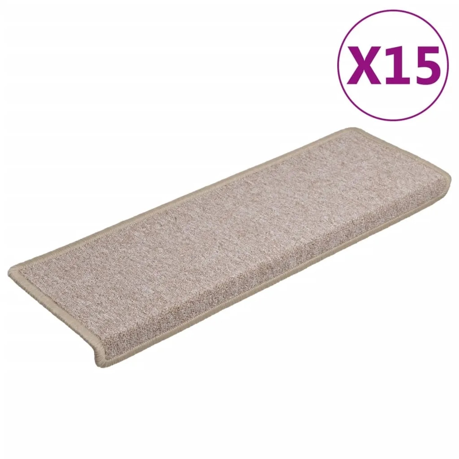 vidaXL Stufenmatten 15 Stk 65x21x4 cm Taupe Rechteckiger Rand 134573_3