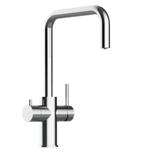 VIZIO 5-Wege Küchenarmatur Edelstahl, hochglanzpoliert, mit schwenkbarem Auslauf.