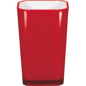 Kleine Wolke Zahnputzbecher Easy in Mohnrot aus Kunststoff.