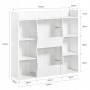 Weißes, offenes Regal mit Fächern für Bücher, Ordner und Deko. Modernes Design für Büro und Wohnraum.