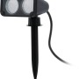 Schwarzer Eglo LED Gartenstrahler Nema 1 mit Erdspieß, 2-flammig, 3W, für den Außenbereich.