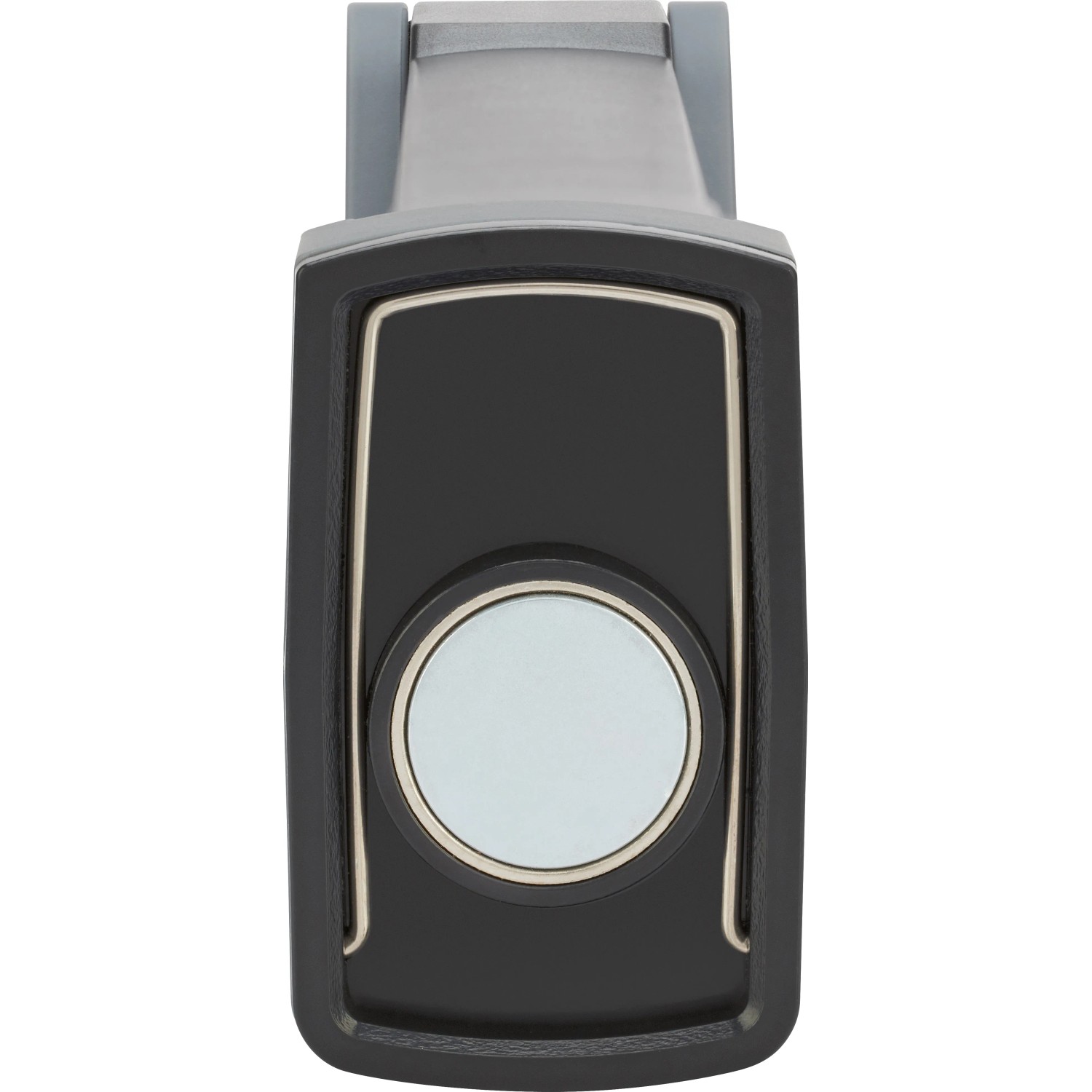 Schwarz-graue LED Arbeitsleuchte, klappbar und aufladbar, 300 Lumen.