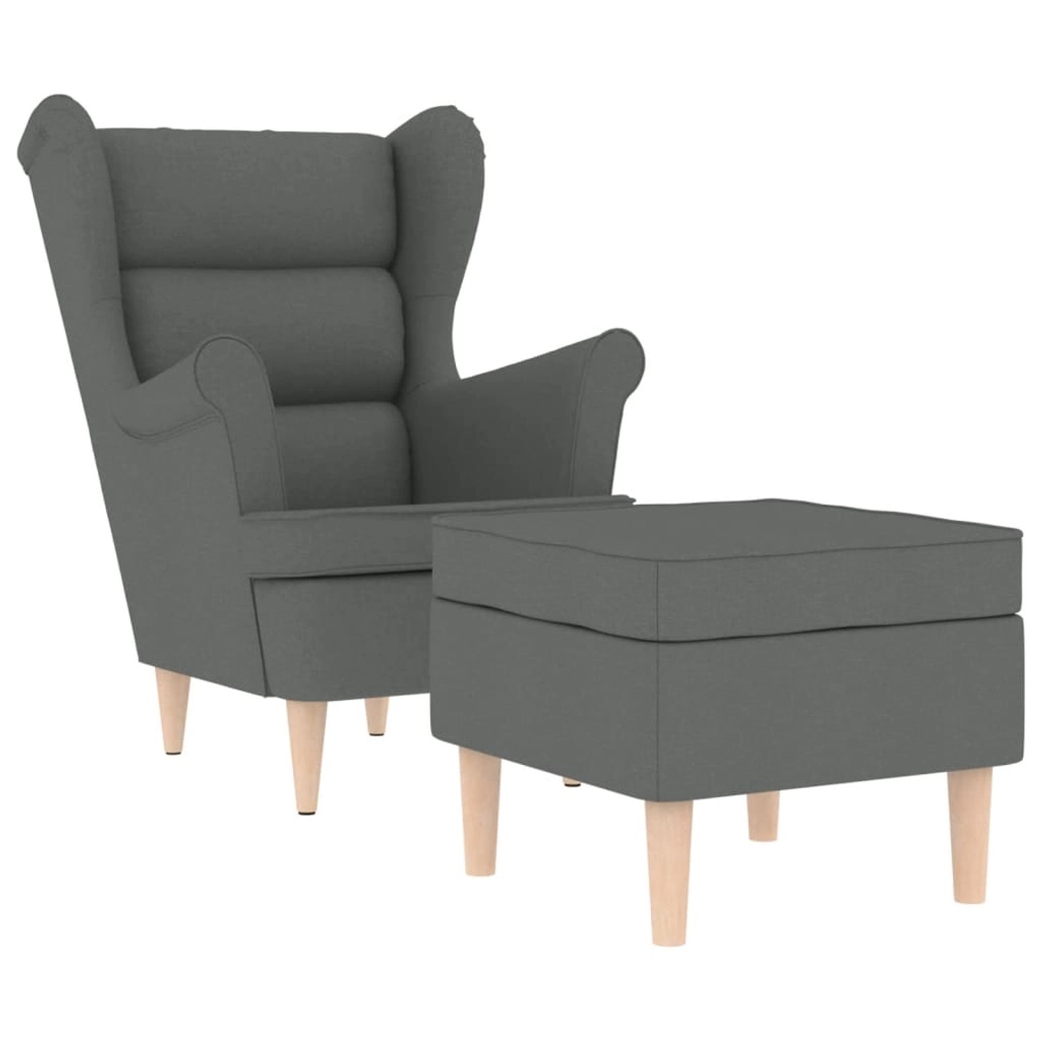 vidaXL Sessel mit Fußhocker Dunkelgrau Stoff 3307990 günstig online kaufen